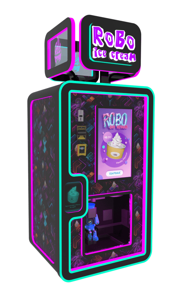 Sweet Robo model 501 automated vending machine with sleek design