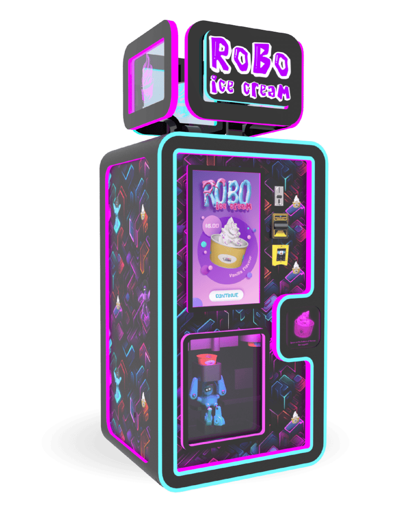 Automated Sweet Robo ice cream vending machine with modern design